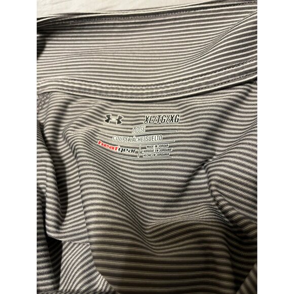 Under Armour HeatGear Quarter Zip Gray Striped XL Loose Fit Shirt - Picture 4 of 4